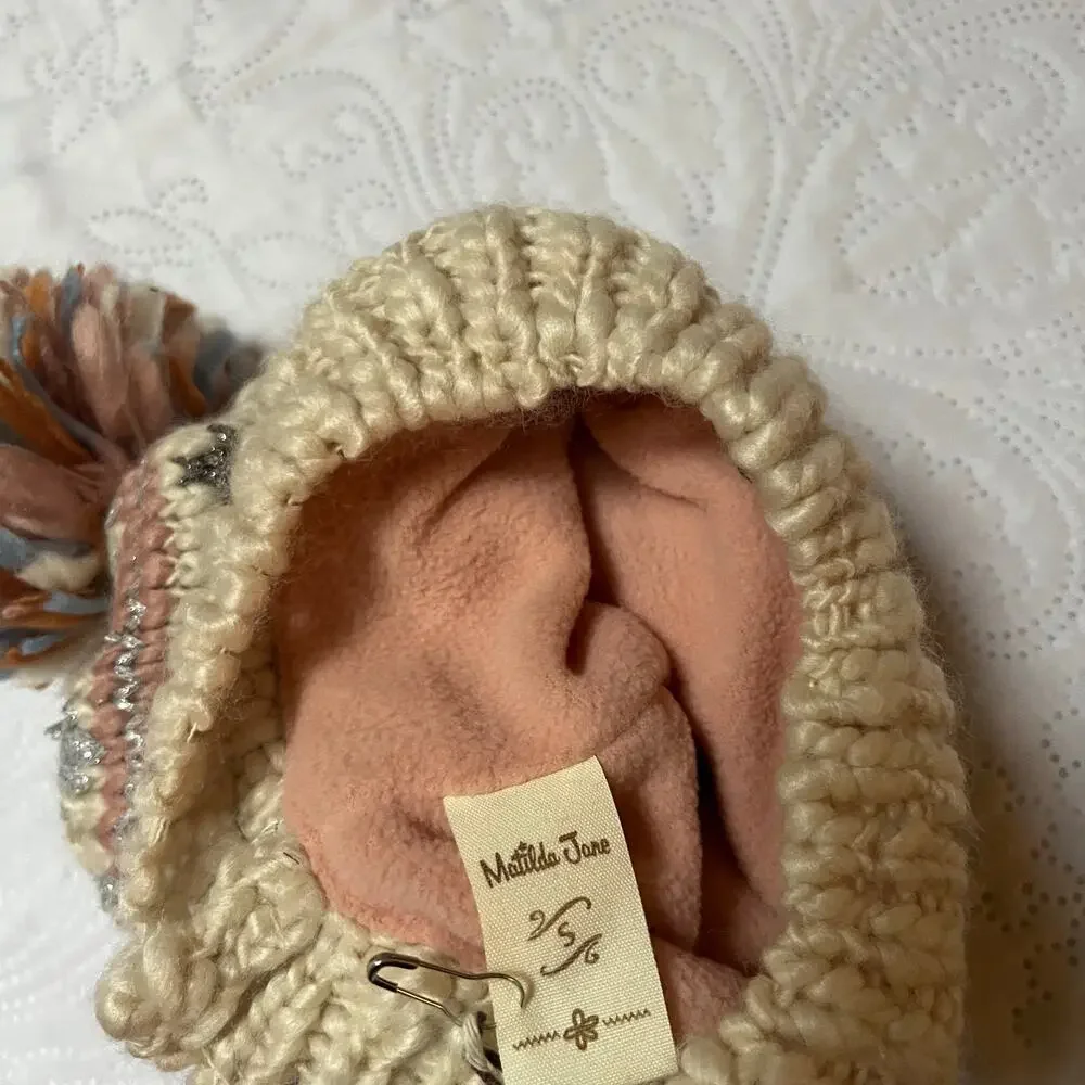 NWT Adele Double Pom Beanie Hat Size S